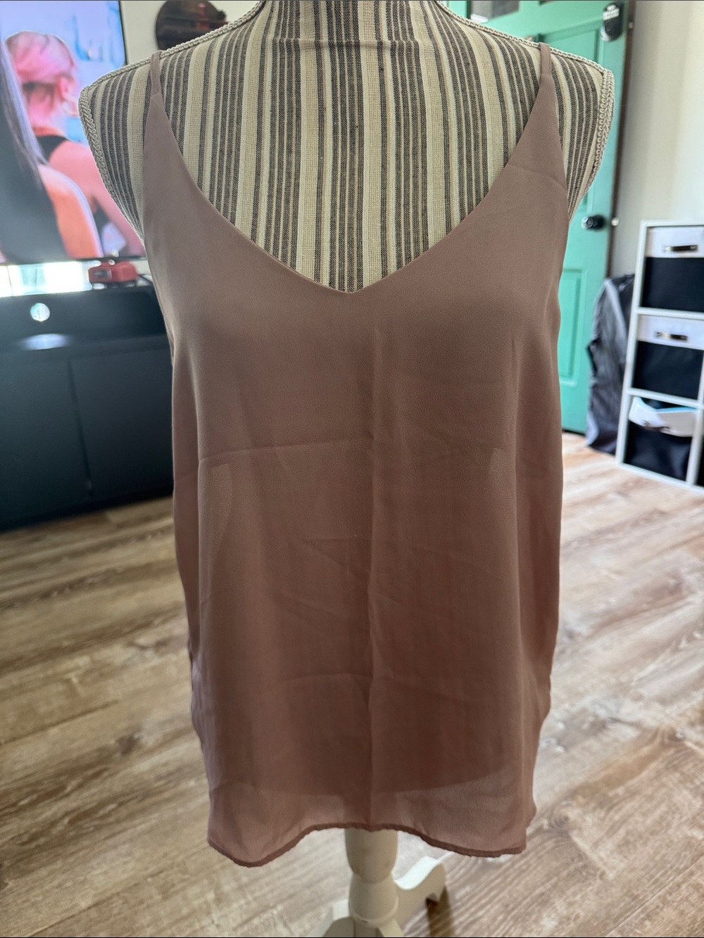 Stella Luce Mauve V-Neck Silk-Look Camisole